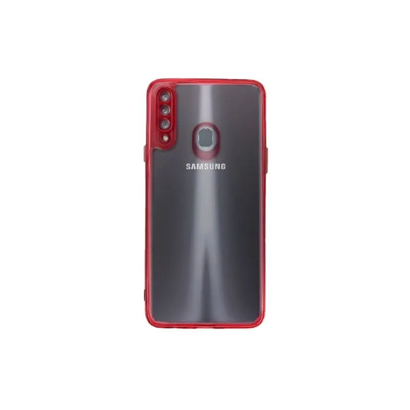 Case Capa Capinha Transparente c/ Borda Colorida Para Samsung A20S