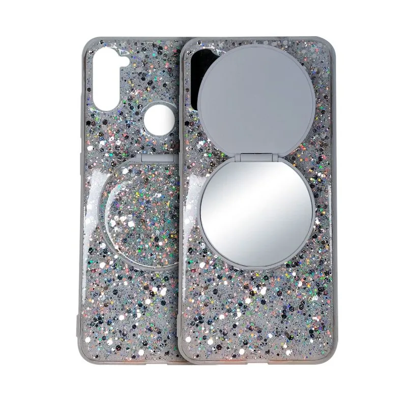 Case Capa Capinha Brilhosa Com Espelho Para Samsung A11 - Branco