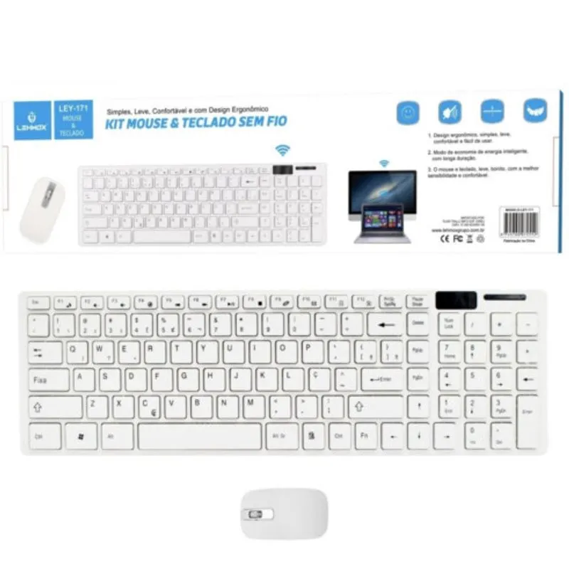Teclado E Mouse Sem Fio Ley-171