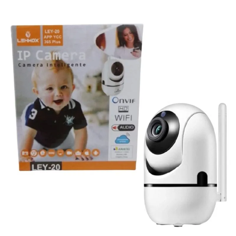 Câmera Ip Wifi 1080p Giratória 360º Visão Noturna - Lehmox LEY-20