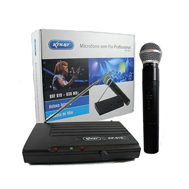 Microfone Sem Fio Profissional Knup KP-910