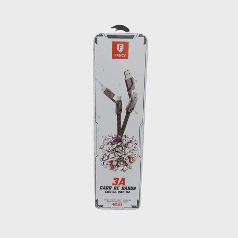 Cabo de dados de Metal Adaptável usb, Tipo-C e Lightning CA555 Fancy