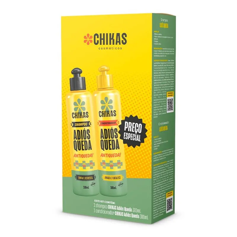 Kit Chikas Adiós Queda Shampoo 300ml Condicionador 300ml