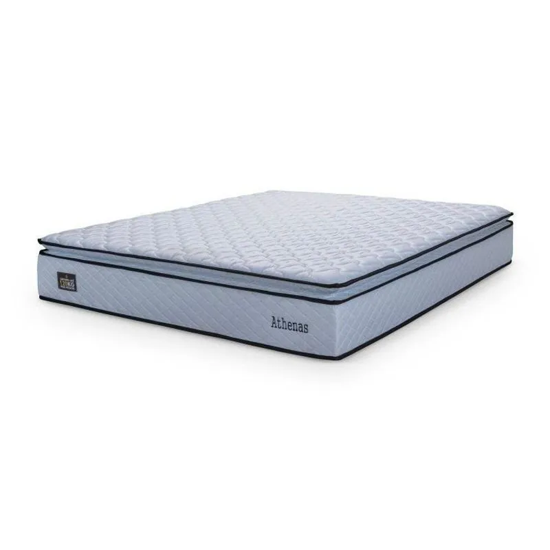 Colchão Casal Quenn Athenas Branco D33 Pillow Top 158x198x29cm Hellen Branco