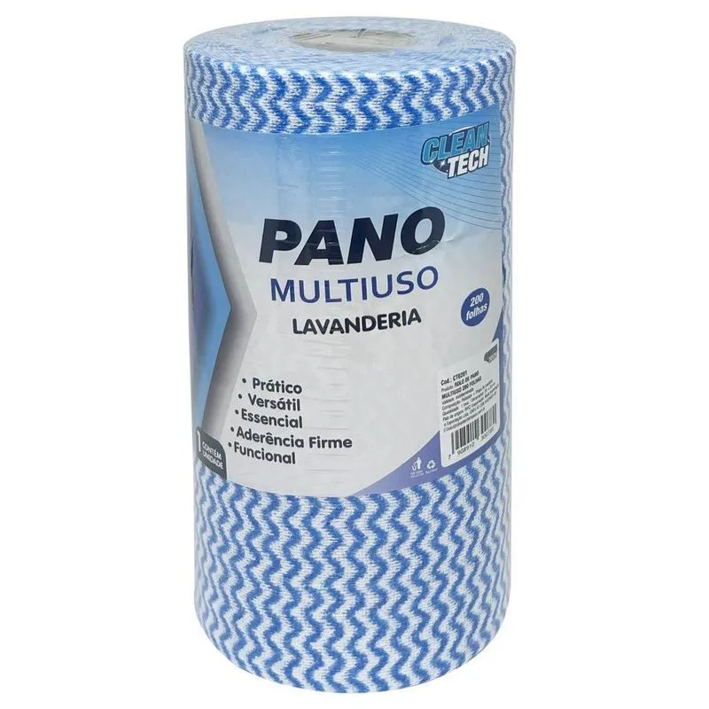 Rolo De Pano Multiuso Lavanderia 200 Folhas