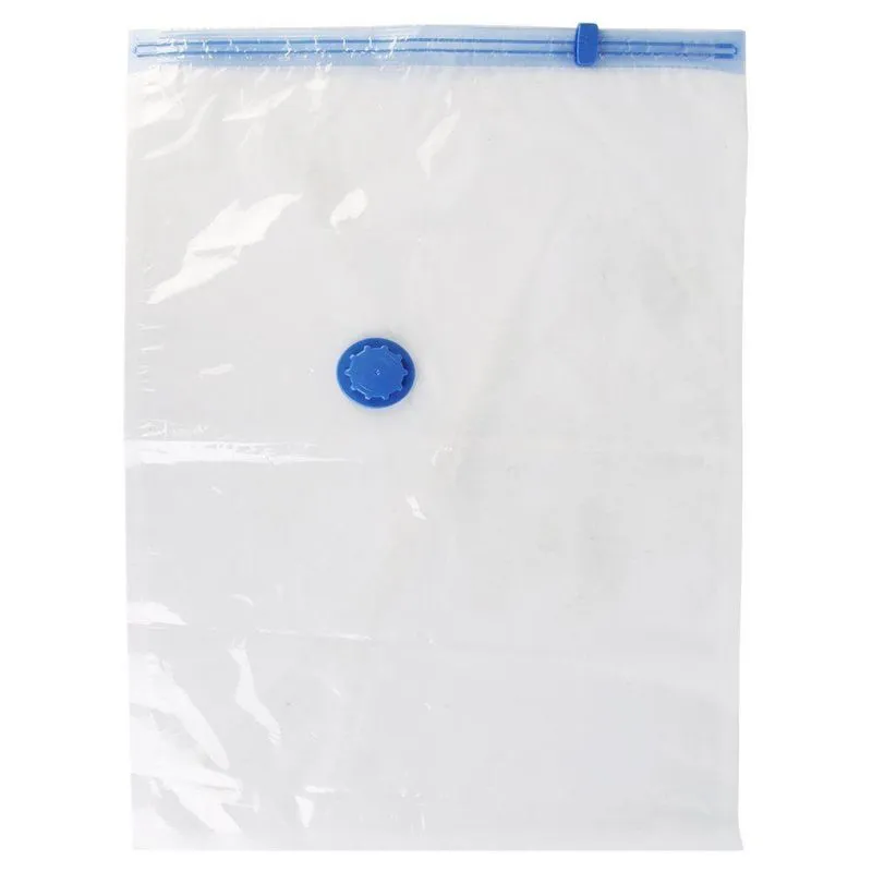 Saco Organizador A Vácuo Ep 40x60cm Para Roupas Em Pe E Pet Para Armário Branco Clean Tech