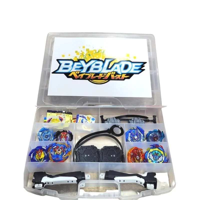 Maleta Beyblade Burst Box Kit 8 Valtryek Evolução+4 Lançador