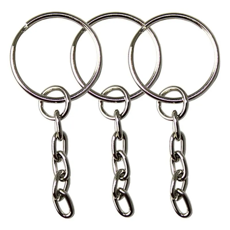 Argolas Para Chaveiro 20mm Com Corrente 5 Elos 100 Unidades