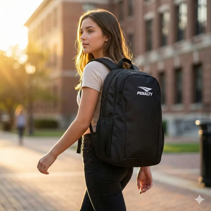 Mochila Unissex Penalty Casual Poliéster Preto/Branco - U