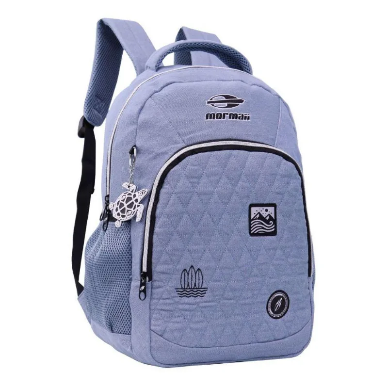 Mochila Masculina Mormaii Casual Denim Reforcada 20L Azul para Uso Diario