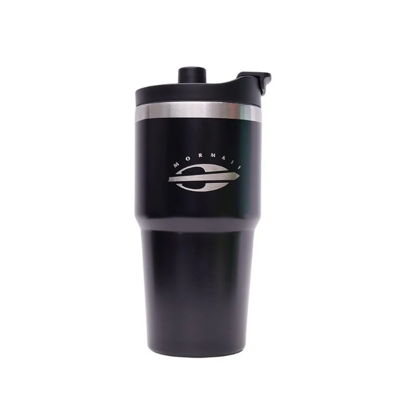 Copo Térmico Mormaii Conserva Bebidas Geladas por 6 a 12h Aço Inox 304 com Tampa Vedada Preto 600ML
