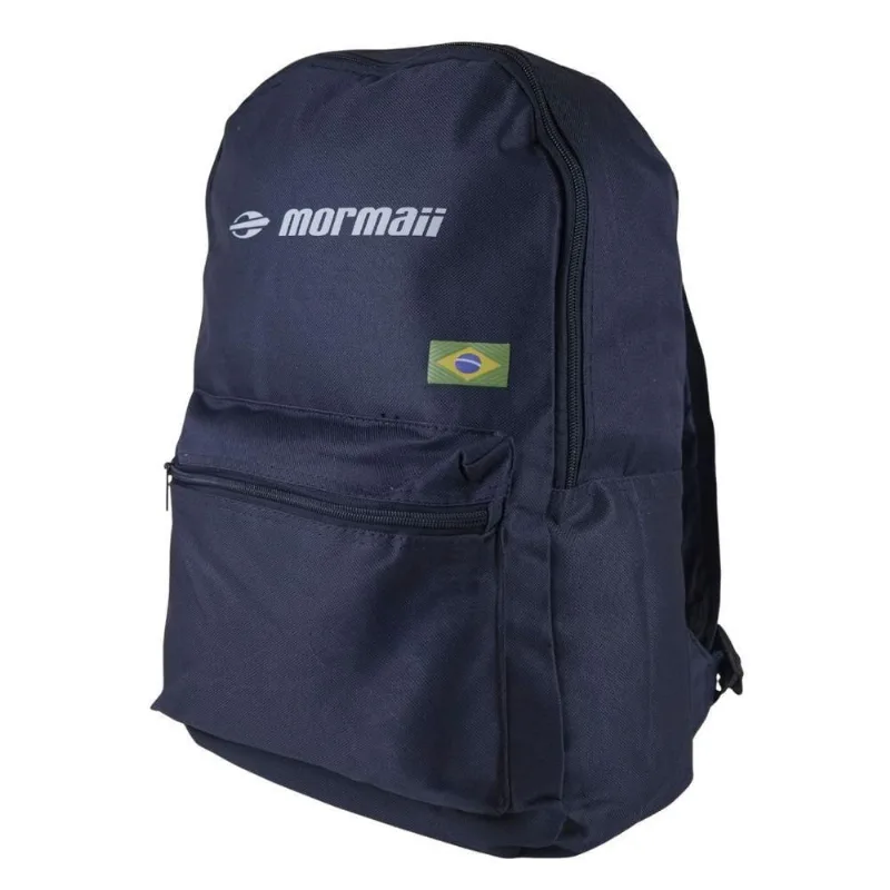Mochila Casual Mormaii Brasil Copa Costura Dupla Reforçada Azul Escuro Masculina