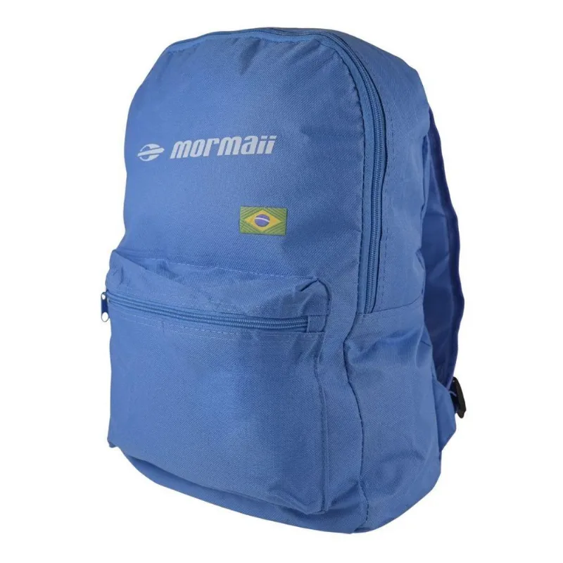 Mochila Casual Mormaii Brasil Copa com Alças Acolchoadas Azul Claro Unissex