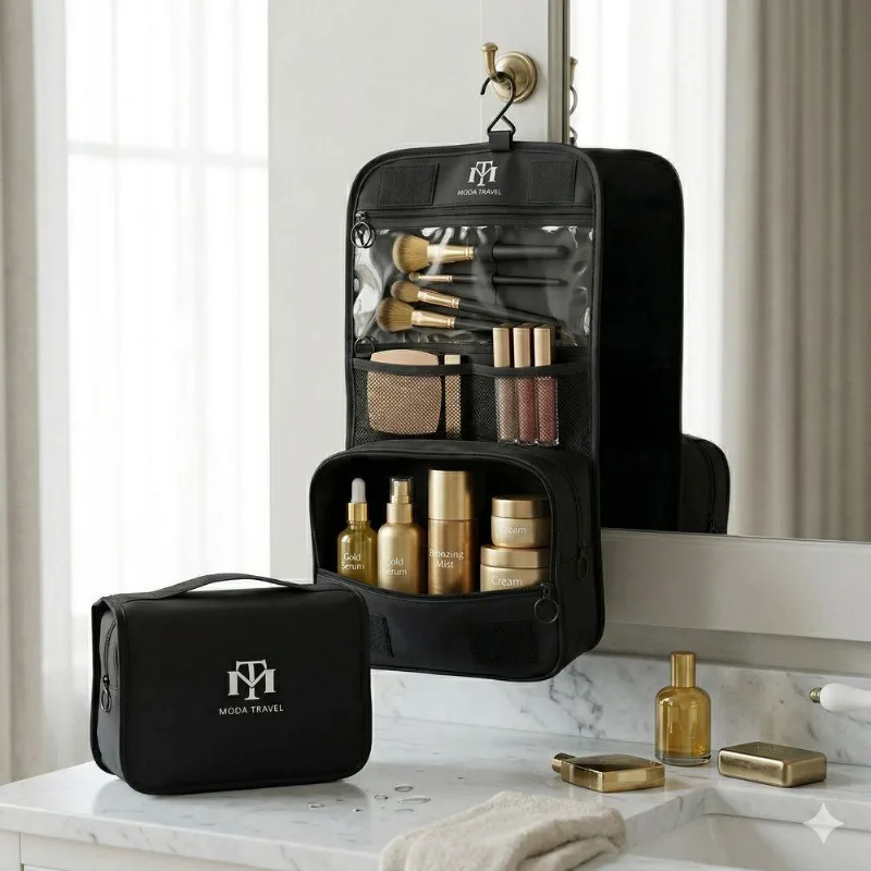 Necessaire Organizadora Moda Do Chef Moda Travel Poliéster 24x20x9 Cm Transparente Unissex