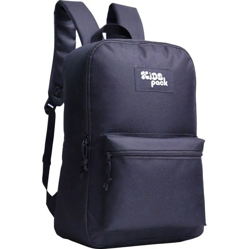 Mochila Escolar KIDS PACK Kids Pack Básica Poliéster Resistente Preto Unissex 30CM