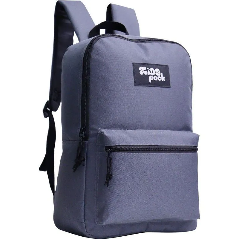 Mochila Escolar KIDS PACK Kids Pack Básica Poliéster Cinza Unissex