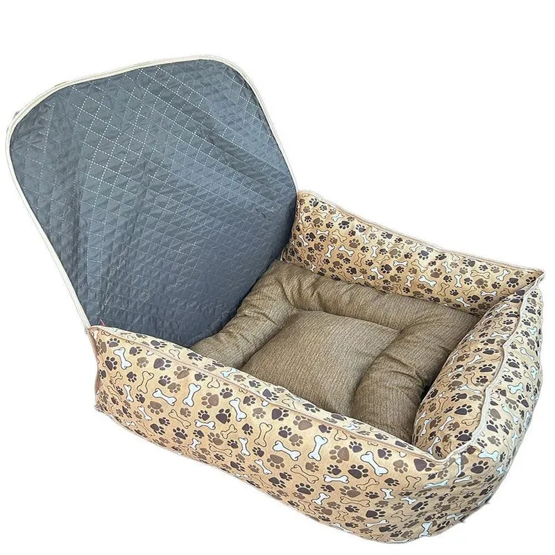Kit Protetor Banco Toddy Pequeno Colchonete Estampado Marrom