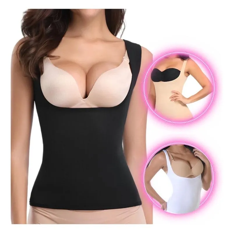 Cinta Regata Modeladora Camiseta Feminina Preto Tamanho M