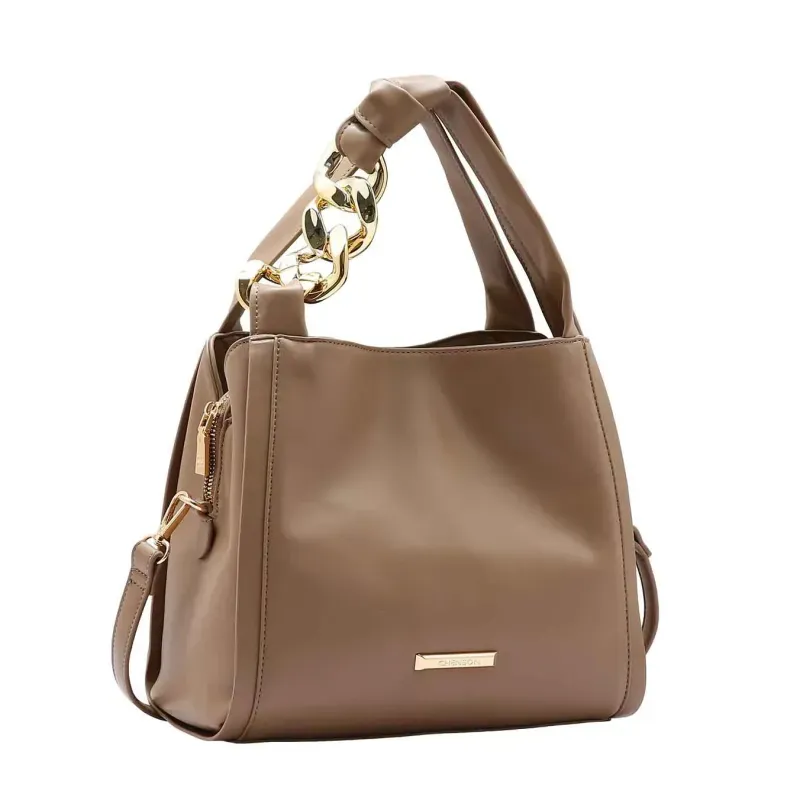 Bolsa Chenson Original Contemporâneo Mão Feminina Bege