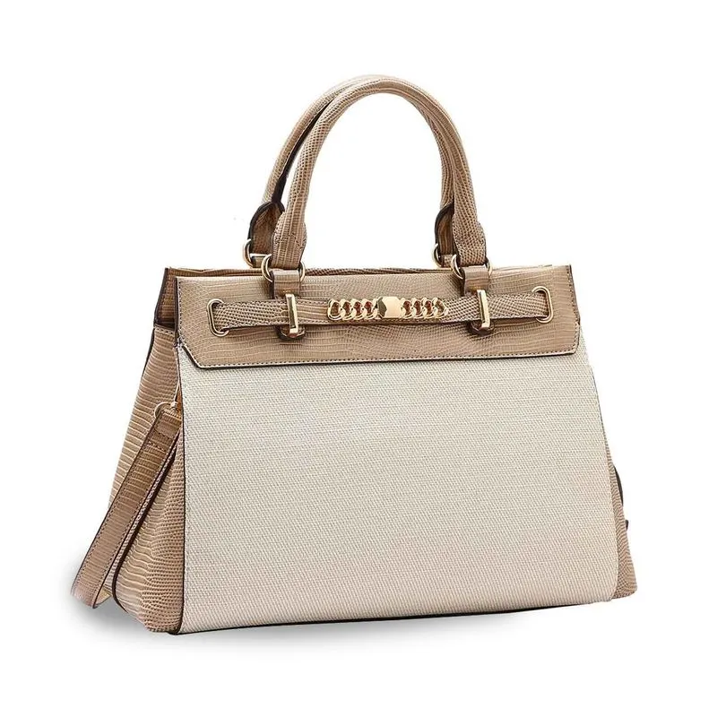 Bolsa Chenson Lagarto Clássico Mão Feminino Bege