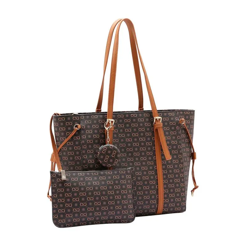 Bolsa Ombro Kit Chenson Elegance Luxo Marrom Feminina UNICO