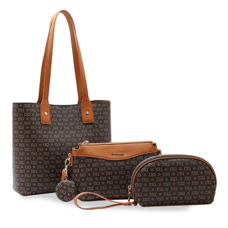 Bolsa Tote Chenson Original Elegance Luxo Feminina Marrom UNICO