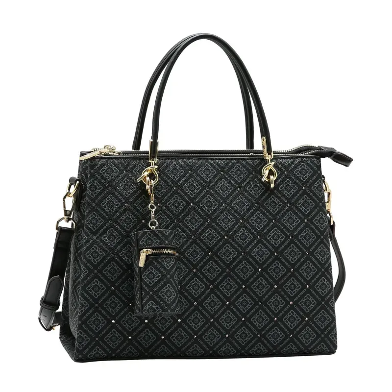 Bolsa Chenson Tote Preta Monograma Luxo UNICO