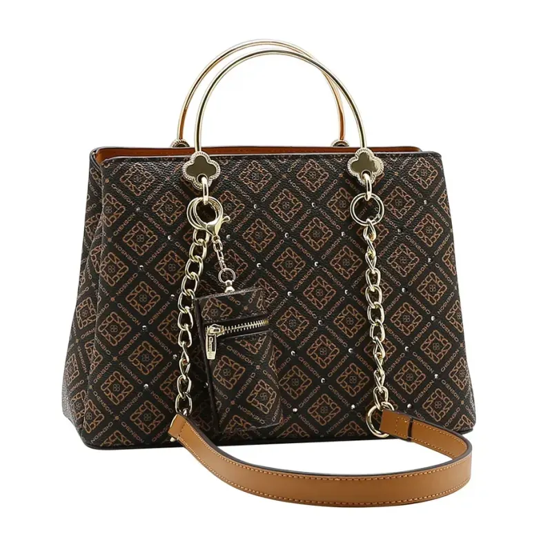Bolsa Transversal Chenson Café Monograma Luxo UNICO