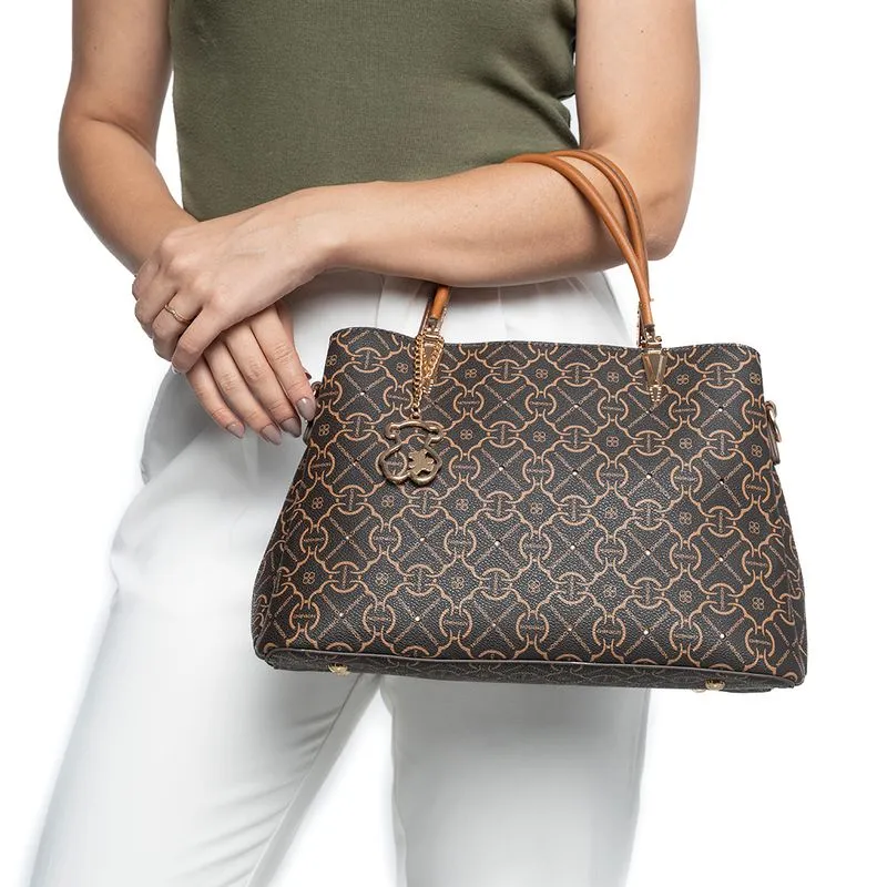 Bolsa Estruturada Chenson Classic Cristal Feminina Marrom UNICO