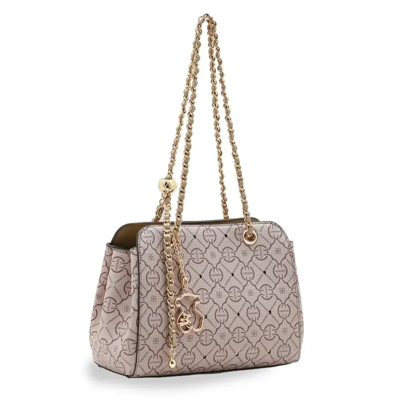 Bolsa Ombro Classic Cristal Chenson Feminina Bege UNICO