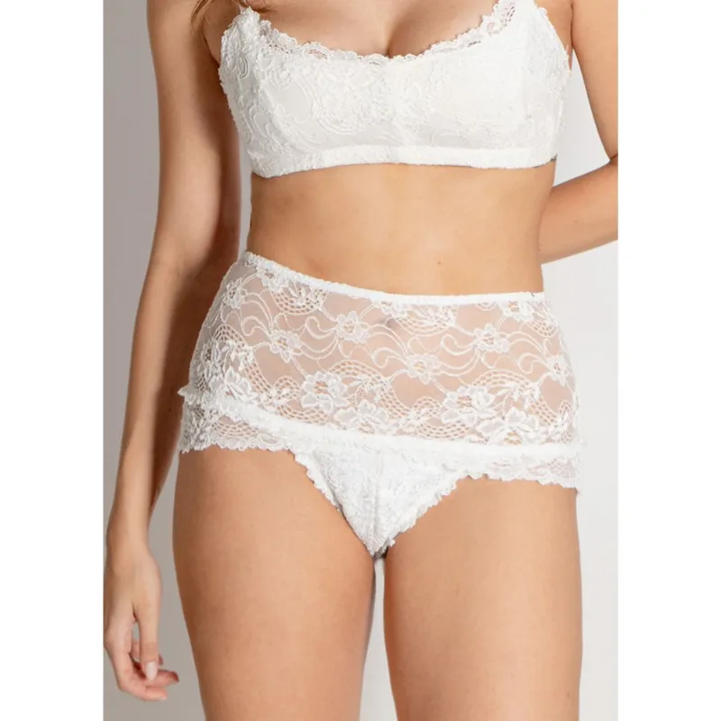 Calcinha Cintura Alta Toda Em Renda Jasmine BRANCO P