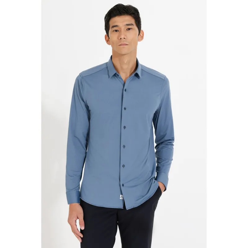 Camisa Energy Boost Manga Longa Azul Indigo - P
