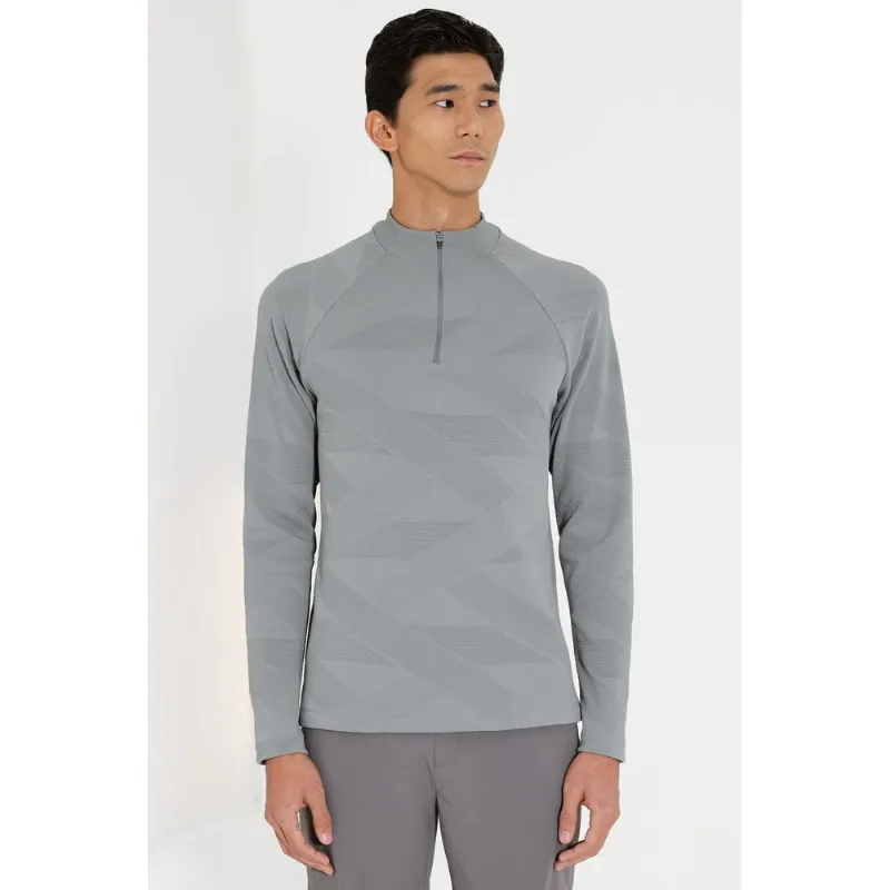 Camiseta Manga Longa Tech Jacquard Cinza - G
