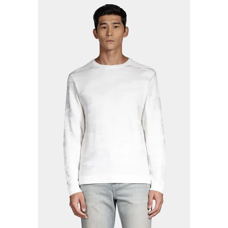 Tricot Manga Longa Jacquard Camuflado Off White - G