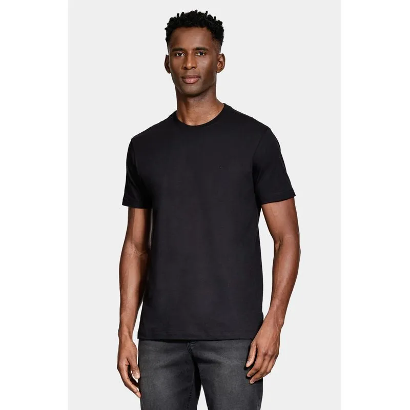 Camiseta Basica Algodão Manga Curta Preto - G