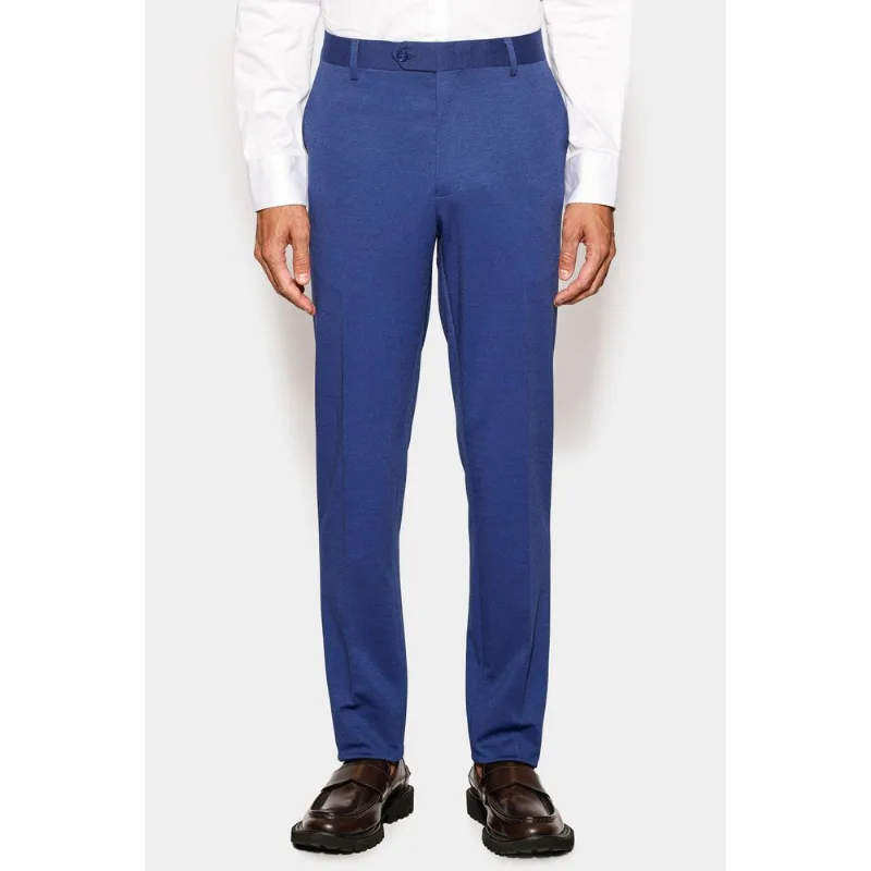 Calça Alfaiataria Malha Mescla Slim Azul Medio - 44