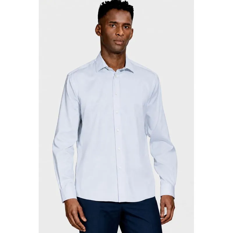 Camisa de Algodão Color Fix Manga Longa Azul Claro - 43
