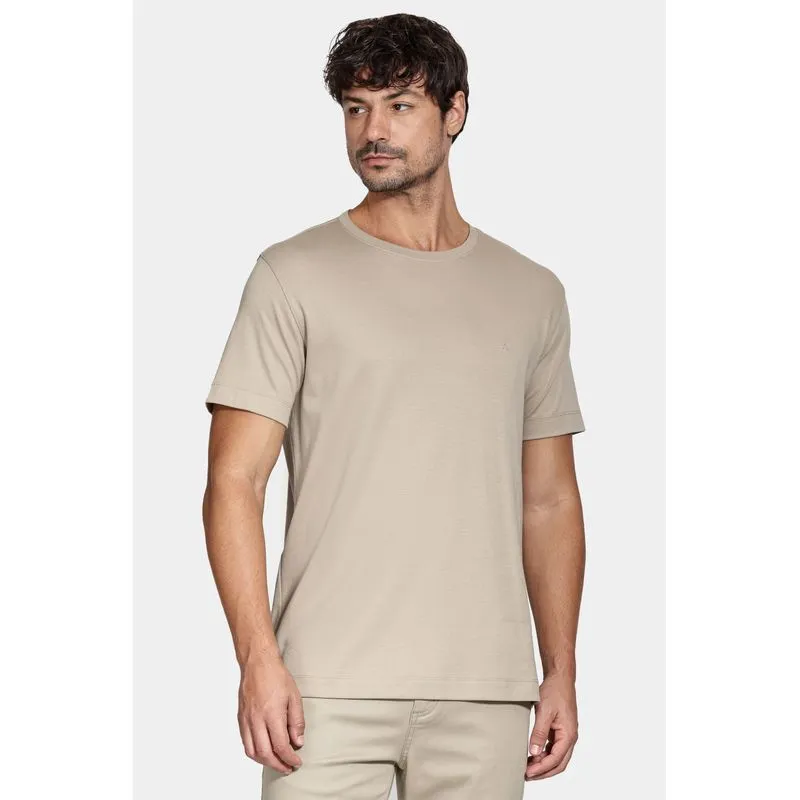 Camiseta Manga Curta Interlock Pima Caqui - GG