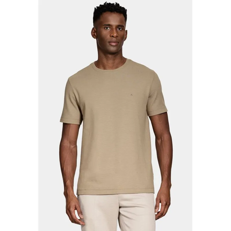 Camiseta Basica Manga Curta Com Textura Ottoman Areia 116 - M