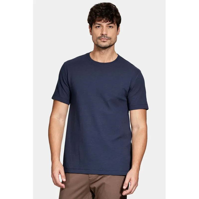 Camiseta Basica Manga Curta Com Textura Ottoman Navy - G