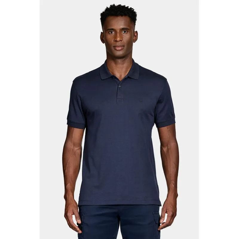 Polo Manga Curta Interlock Pima Navy - G