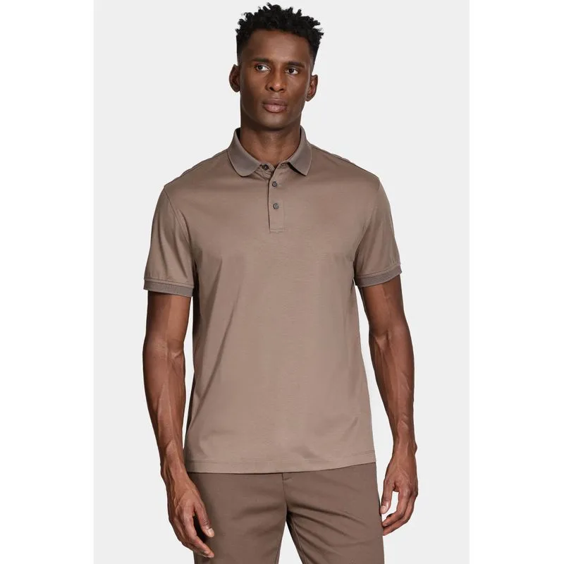 Polo Manga Curta Silk Blend Modal Charuto - P