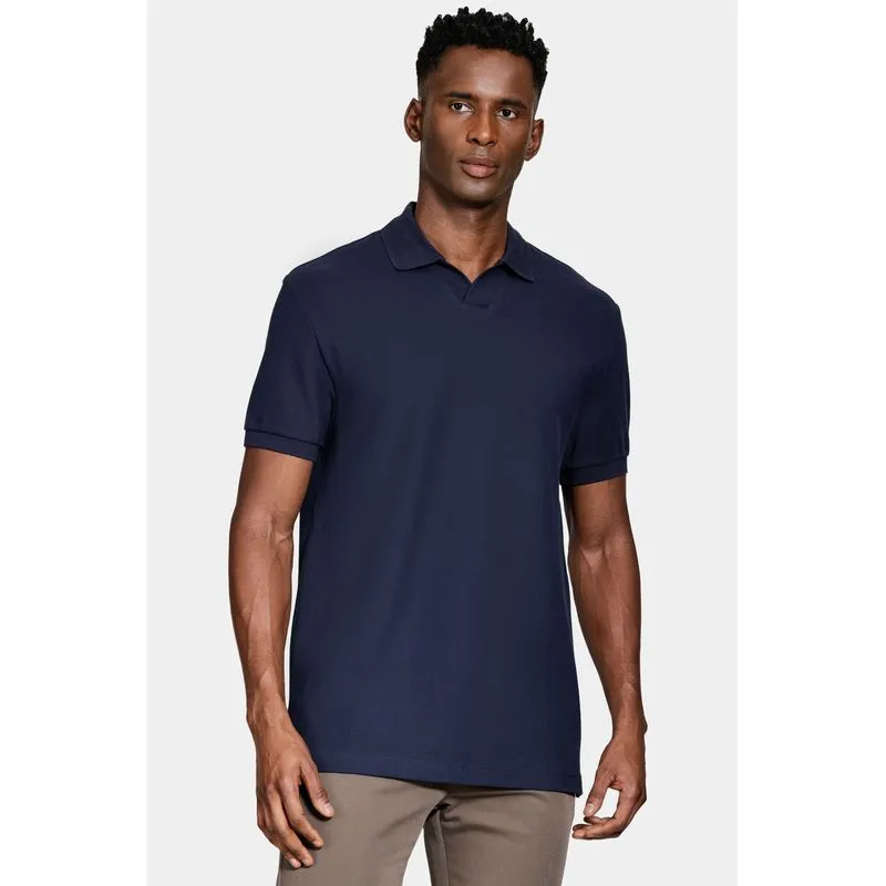 Polo Manga Curta Piquet Favo Navy - XXG