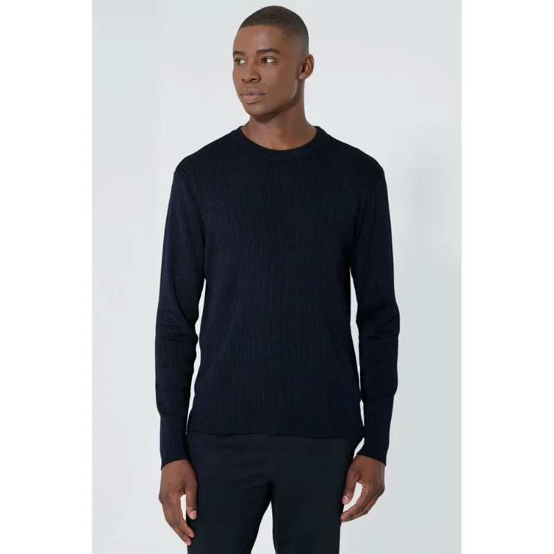 Suéter Manga Longa Tricot Rayon Marinho - P