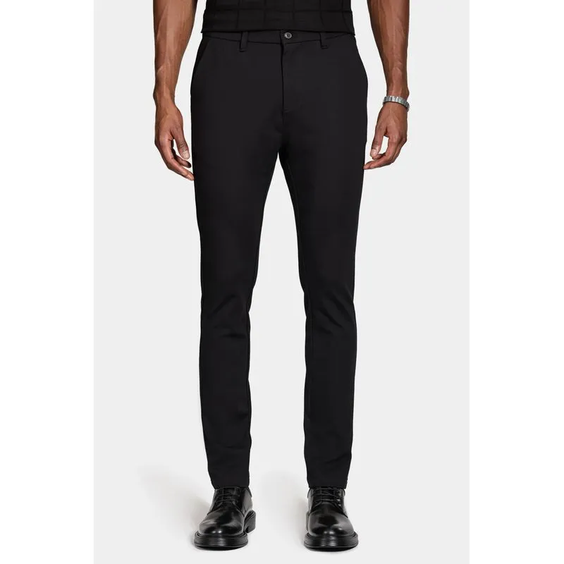 Calça Chino Slim Knit Conforto Preto - 38