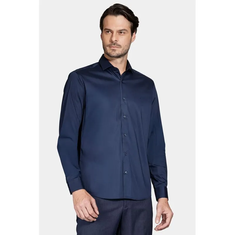 Camisa Manga Longa Tech Cotton Blend Marinho - M