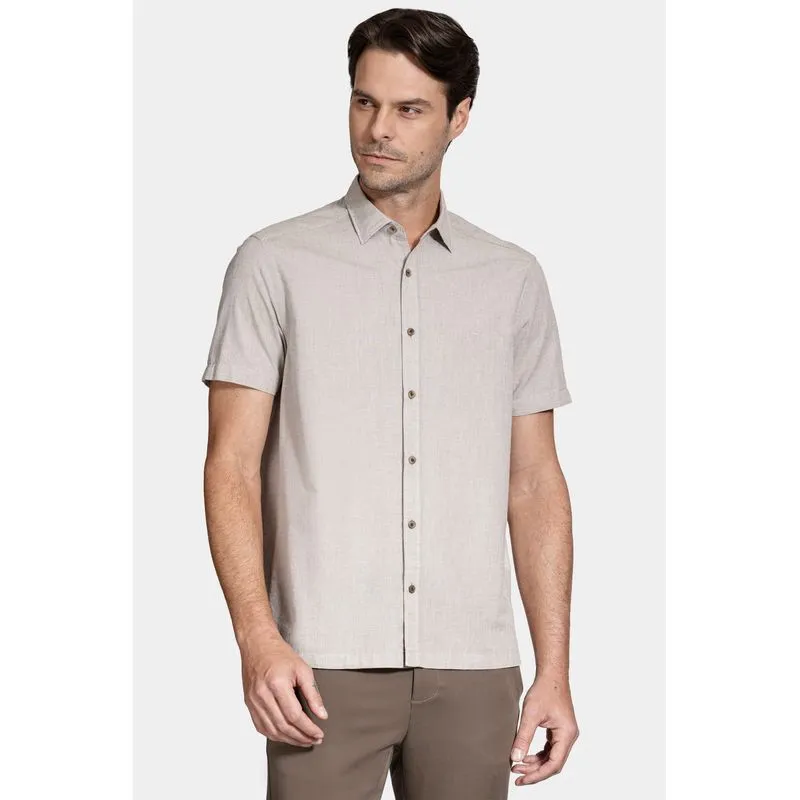 Camisa Manga Curta Regular Loop Flame Tabaco - G