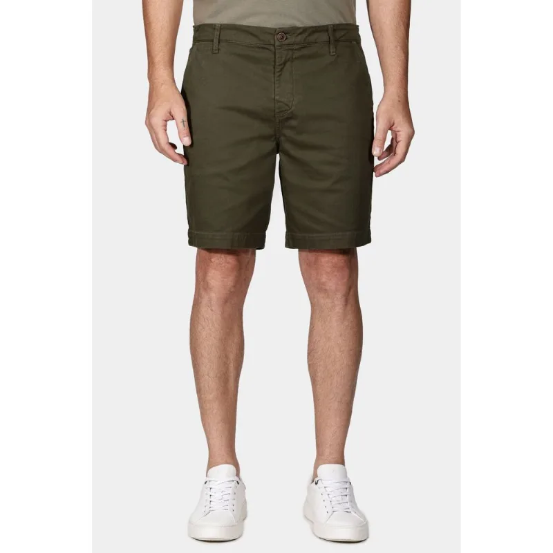 Bermuda Chino Sarja Maquinetada Verde Militar - 40