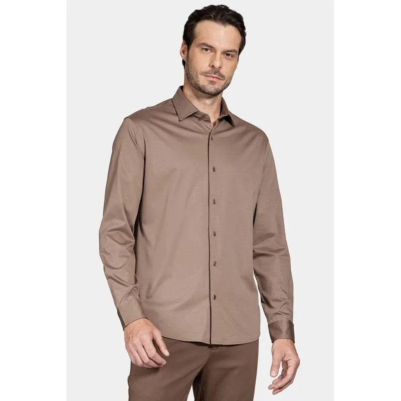 Camisa Manga Longa Slim Algodão Modal e Seda Charuto 116 - M