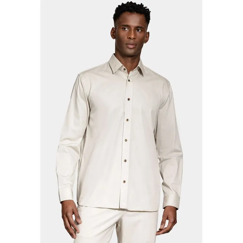 Camisa Manga Longa Regular Algodão Sarja Empire Areia - XXG